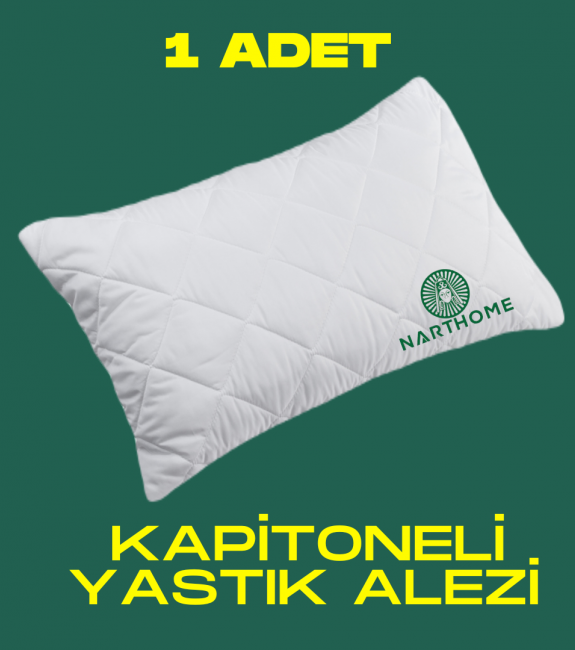 NARTHOME 1 ADET KAPİTONELİ YASTIK ALEZİ YASTIK KORUYUCU YASTIK KILIFI  PAMUKLU KUMAŞ-BEYAZ-50 x 70