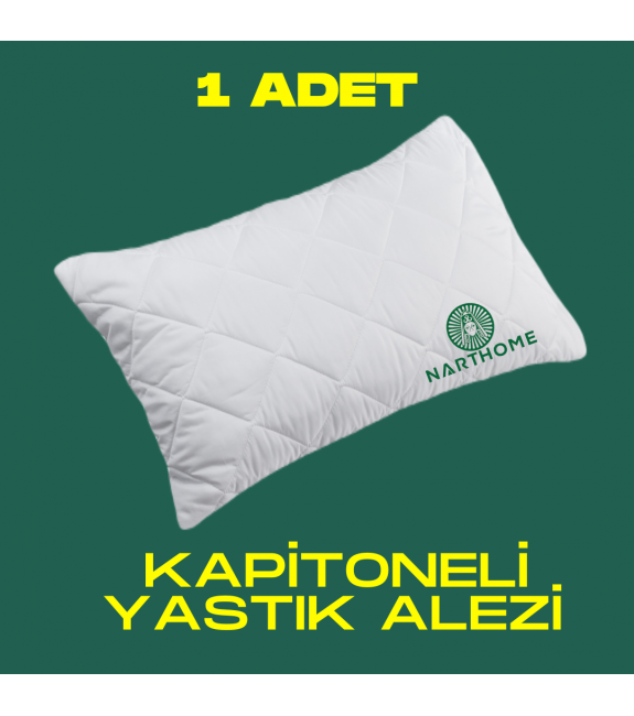 NARTHOME 1 ADET KAPİTONELİ YASTIK ALEZİ YASTIK KORUYUCU YASTIK KILIFI  PAMUKLU KUMAŞ-BEYAZ-50 x 70
