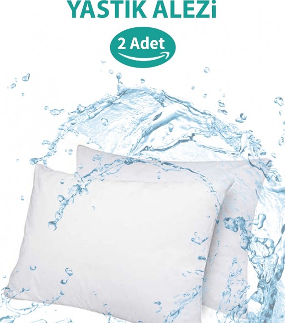 NARTHOME %100 Su  ve Sıvı Geçirmez Pamuklu Fermuarlı Yastık Koruyucu Yastık Alezi  Kılıf Alez  2li-Beyaz-50 x 70