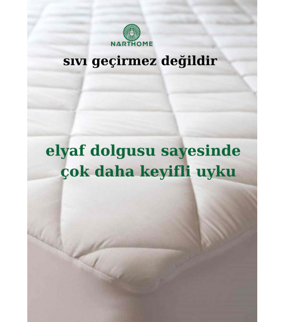 NARTHOME Kapitone Fitted Yatak Koruyucu Alez Tek Çift Kişilik Kapitoneli Pamuklu Yatak Alezi 9 Farklı Ebat