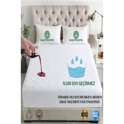Nart Home Kapitone Fitted %100 Sıvı Geçirmez Pamuk Alez Yatak Koruyucu Yatak Alezi (9 Ebat) KFSG-BEYAZ-70 x 140